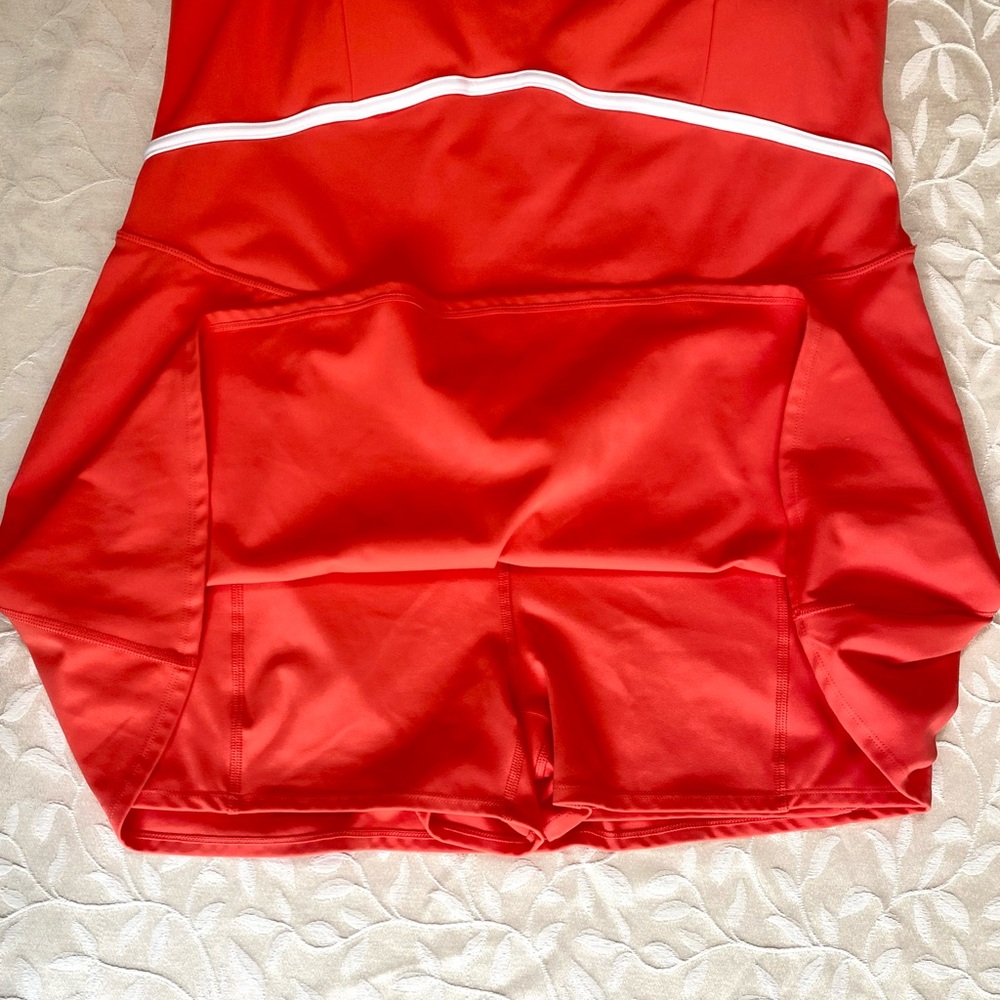 JoyLab Tennis Dress Womens Plus Size XXL Coral Red Attached Shorts Ball Pockets - Picture 8 of 11